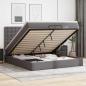 Preview: ARDEBO.de - Ottoman-Bett mit Matratzen & LEDs Grau 200x200 cm Kunstleder
