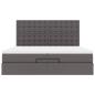 Preview: Ottoman-Bett mit Matratzen & LEDs Grau 200x200 cm Kunstleder