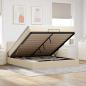 Preview: ARDEBO.de - Ottoman-Bett mit Matratzen & LEDs Creme 200x200 cm Stoff