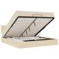 Preview: Ottoman-Bett mit Matratzen & LEDs Creme 200x200 cm Stoff