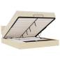 Preview: Ottoman-Bett mit Matratzen & LEDs Creme 200x200 cm Stoff