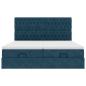 Preview: Ottoman-Bett mit Matratzen & LEDs Dunkelblau 180x200 cm Samt