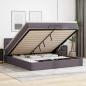 Preview: ARDEBO.de - Ottoman-Bett mit Matratzen Grau 200x200 cm Kunstleder