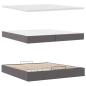Preview: Ottoman-Bett mit Matratzen Grau 200x200 cm Kunstleder