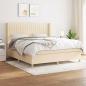 Preview: ARDEBO.de - Boxspringbett mit Matratze Creme 180x200 cm Stoff