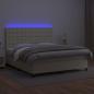 Preview: Boxspringbett mit Matratze & LED Creme 160x200 cm Kunstleder