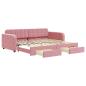 Preview: Tagesbett Ausziehbar mit Schubladen Rosa 90x200 cm Samt