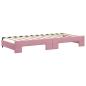 Preview: Tagesbett Ausziehbar mit Schubladen Rosa 90x200 cm Samt