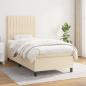 Preview: ARDEBO.de - Boxspringbett mit Matratze Creme 90x190 cm Stoff
