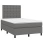Preview: Boxspringbett mit Matratze & LED Grau 120x190 cm Kunstleder