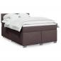 Preview: ARDEBO.de - Boxspringbett mit Matratze Dunkelbraun 160x200 cm Stoff
