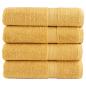 Preview: Premium Duschtücher SOLUND 4 Stk. Gold 70x140 cm 600 g/m²