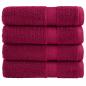 Preview: Premium Duschtücher SOLUND 4 Stk. Bordeaux 70x140 cm 600 g/qm