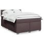 Preview: ARDEBO.de - Boxspringbett mit Matratze Dunkelbraun 160x200 cm Stoff