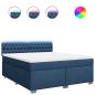 Preview: Boxspringbett mit Matratze Blau 180x200 cm Stoff