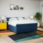 Preview: Boxspringbett mit Matratze Blau 180x200 cm Stoff