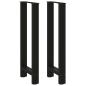 Preview: Bartischbeine Schwarz 2 Stk. 40x(100-101) cm Stahl