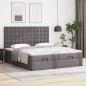 Preview: Ottoman-Bett mit Matratzen Grau 160x200 cm Kunstleder