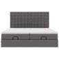 Preview: Ottoman-Bett mit Matratzen Grau 160x200 cm Kunstleder