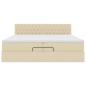 Preview: Ottoman-Bett mit Matratze Creme 200x200 cm Stoff