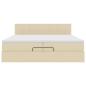 Preview: Ottoman-Bett mit Matratze Creme 200x200 cm Stoff