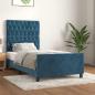 Preview: ARDEBO.de - Bettgestell ohne Matratze Dunkelblau 90x200 cm Samt
