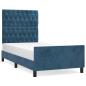 Preview: Bettgestell ohne Matratze Dunkelblau 90x200 cm Samt