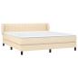 Preview: Boxspringbett mit Matratze Creme 180x200 cm Stoff