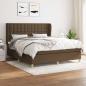 Preview: ARDEBO.de - Boxspringbett mit Matratze Dunkelbraun 160x200 cm Stoff