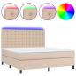 Preview: Boxspringbett mit Matratze & LED Cappuccino-Braun 180x200cm