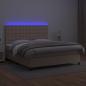 Preview: Boxspringbett mit Matratze & LED Cappuccino-Braun 180x200cm