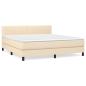 Preview: Boxspringbett mit Matratze Creme 180x200 cm Stoff