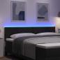 Preview: LED Kopfteil Schwarz 180 cm Stoff