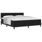Preview: Boxspringbett mit Kopfteil Schwarz 180 x 200 cm Stoff