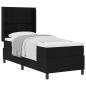 Preview: Boxspringbett mit Kissen mit Kopfteil Schwarz 190 x 90 cm Stoff