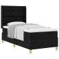 Preview: Boxspringbett mit Kopfteil Schwarz 90 x 200 cm Stoff
