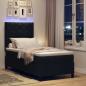 Preview: Boxspringbett mit LED-Lichtleisten Schwarz 90 x 200 cm Stoff