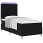 Preview: LED Boxspringbett mit Kopfteil Schwarz 90 x 200 cm Stoff