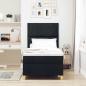 Preview: LED Boxspringbett mit Kopfteil Schwarz 90 x 200 cm Stoff