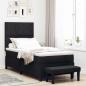 Preview: ARDEBO.de - Boxspringbett mit Kopfteil Schwarz 90 x 190 cm Stoff