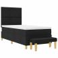 Preview: Boxspringbett mit Kissen mit Kopfteil Schwarz 200 x 90 cm Stoff