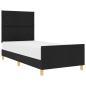 Preview: Bettgestell mit Kopfteil Schwarz 90 x 190 cm Stoff