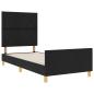 Preview: Bettgestell mit Kopfteil Schwarz 90 x 190 cm Stoff