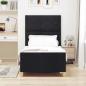 Preview: Bettgestell mit Kopfteil Schwarz 90 x 200 cm Stoff