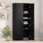 Preview: Highboard 80 x 35 x 180 cm Holzwerkstoff Schwarz Eichen-Optik