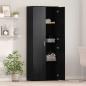 Preview: Highboard 70 x 33,5 x 180 cm Holzwerkstoff Schwarz Eichen-Optik