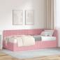 Preview: ARDEBO.de - Eckbettgestell mit Matratze 2 stk. Rosa 100 x 200 cm Samt
