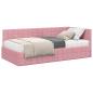 Preview: Eckbettgestell mit Matratze 2 stk. Rosa 100 x 200 cm Samt