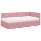 Preview: Eckbettgestell mit Matratze 2 stk. Rosa 100 x 200 cm Samt