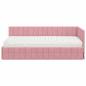 Preview: Eckbettgestell mit Matratze 2 stk. Rosa 100 x 200 cm Samt